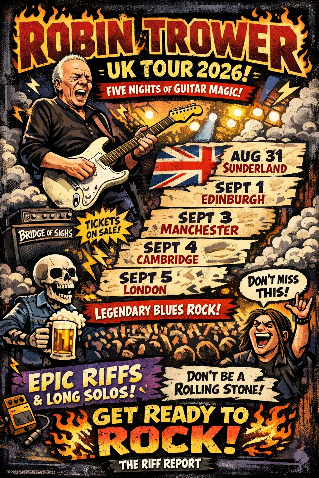Robin Trower concert tour poster 2026